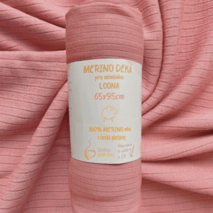 Merino dečka pro miminka LOONA 65x95cm růžová