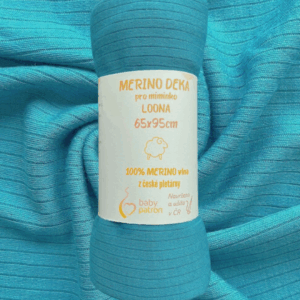 Merino dečka pro miminka LOONA 65x95cm modrá